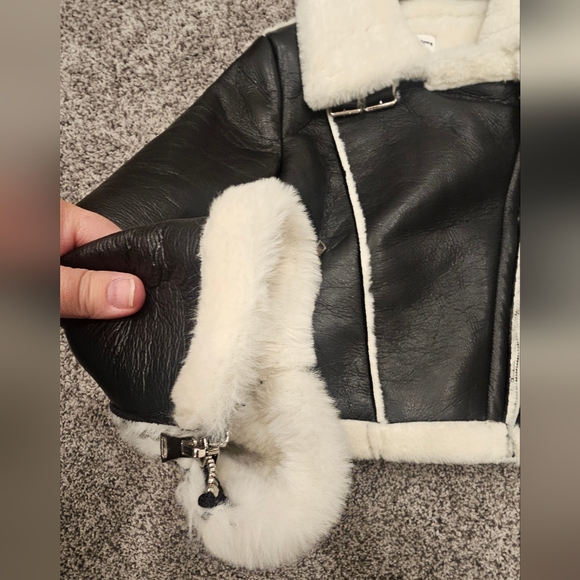 NWOT Revolve Genna Superdown Women's Black Faux Fur Leather Shearling Jacket-S - Picture 3 of 12
